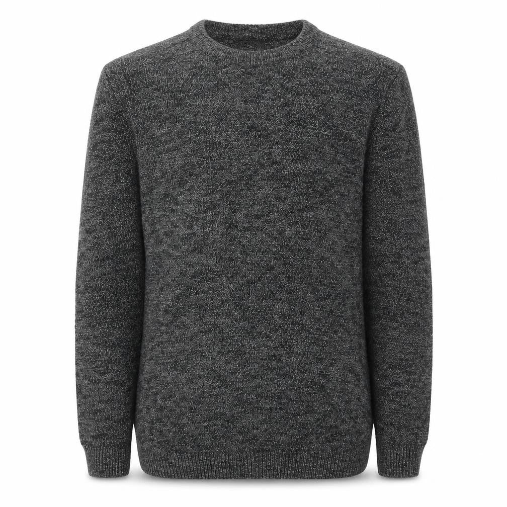 Front view of Next Men’s Grey Marl Chunky Knit Crew Neck jumper, size S