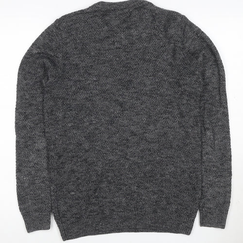 Next Men’s Grey Marl Chunky Knit Crew Neck Pullover Jumper Size S