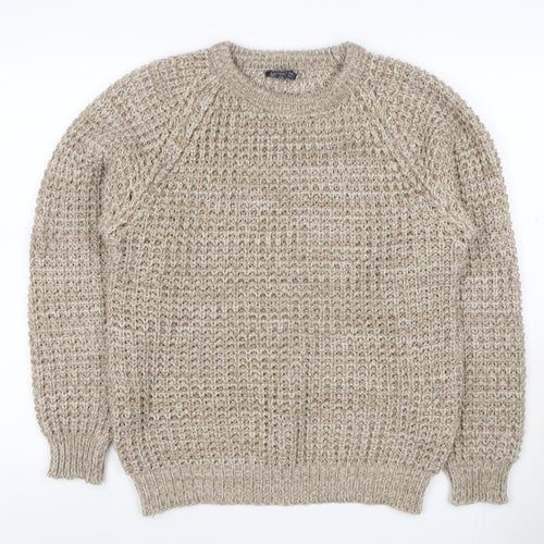 C&A Men’s Beige M Chunky Knit Acrylic Crew Neck Pullover Vintage