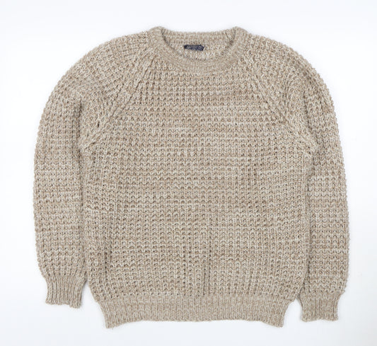 C&A Men’s Beige M Chunky Knit Acrylic Crew Neck Pullover Vintage