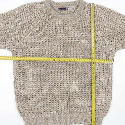 C&A Men’s Beige M Chunky Knit Acrylic Crew Neck Pullover Vintage