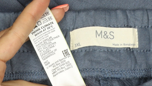 Marks and Spencer Men Blue 3XL Jogger Activewear Trousers Drawstring