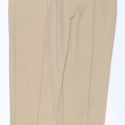 Marks and Spencer Women's Beige UK 20 Regular Wide-Leg Viscose Trousers