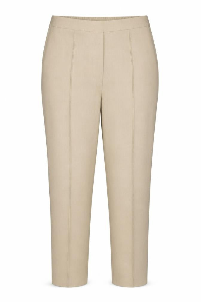Marks and Spencer Women's Beige UK 20 Regular Wide-Leg Viscose Trousers