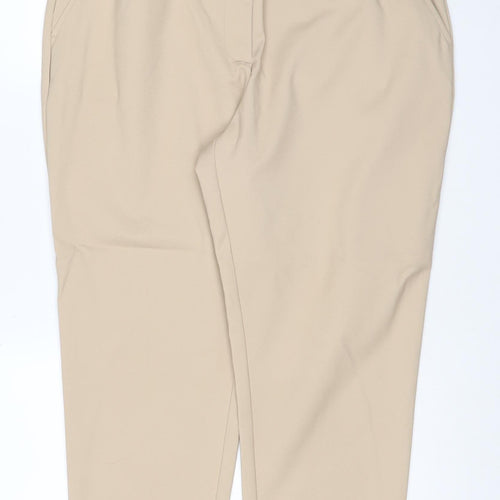 Marks and Spencer Women Beige Size 20 Stretch Pull-On Straight Trousers