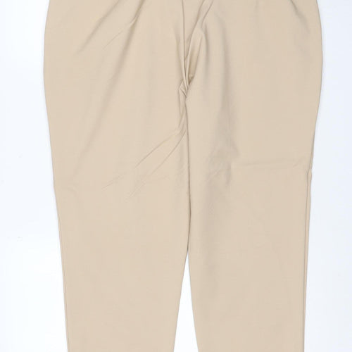 Marks and Spencer Women Beige Size 20 Stretch Pull-On Straight Trousers