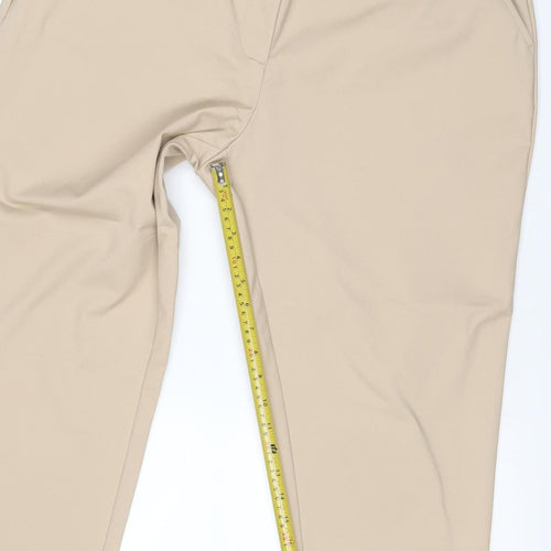 Marks and Spencer Women Beige Size 20 Stretch Pull-On Straight Trousers