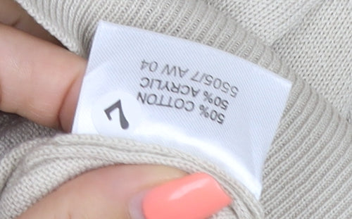Greenwoods Men's Beige L Roll Neck Cotton Acrylic Knit Pullover Jumper