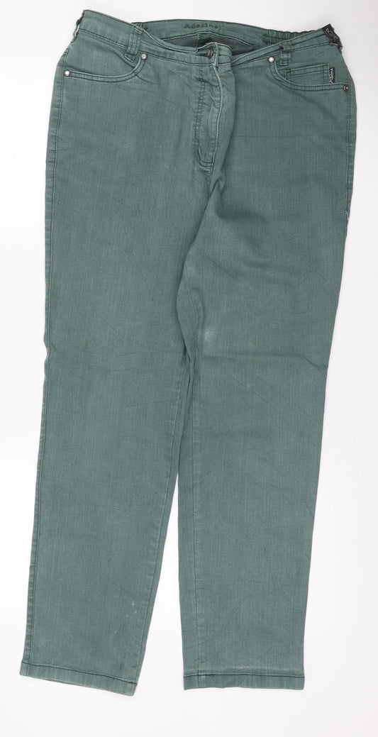 Adelina by Schneiter Women's Green Cropped Trousers UK 16 Petite Stretch