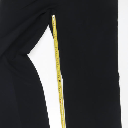 Dorothy Perkins Women Black UK 12 Wide Leg Tailored Dress Trousers