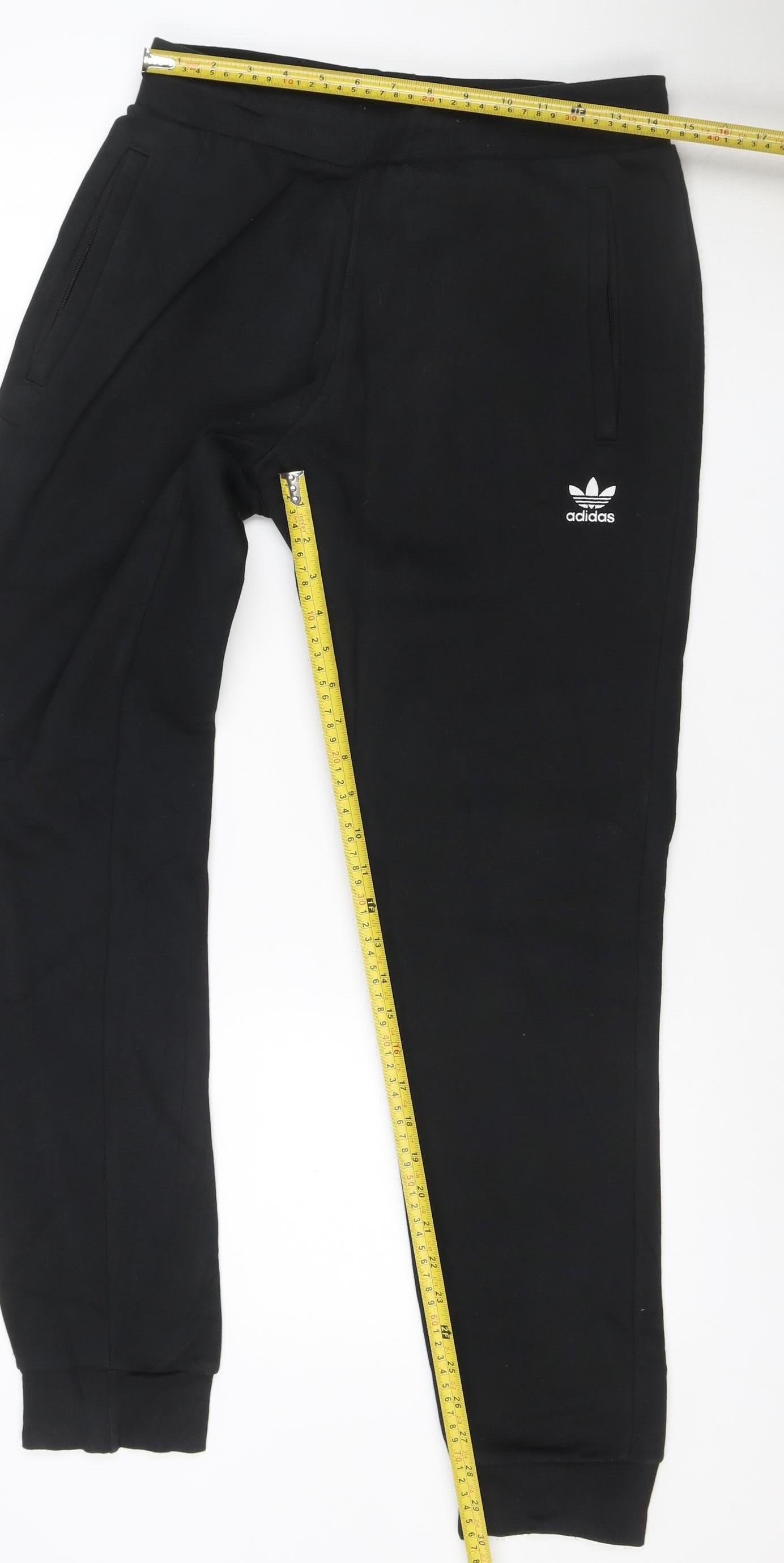 Adidas Originals Men's Black M Fleece Jogger Track Pants Zip Pockets