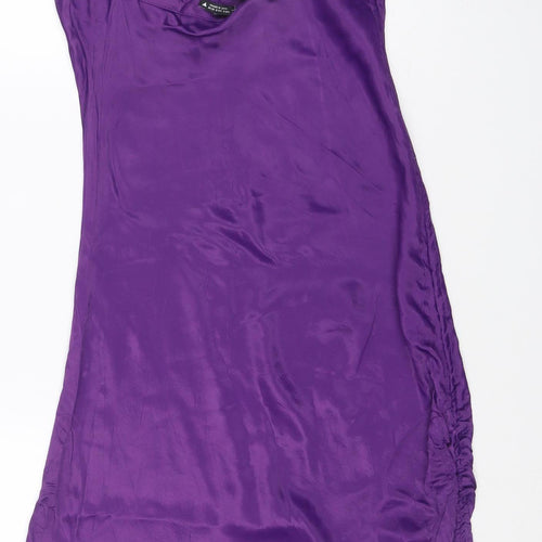 Zara Women Purple S Long Satin Chain Strap Slip Maxi Party Dress