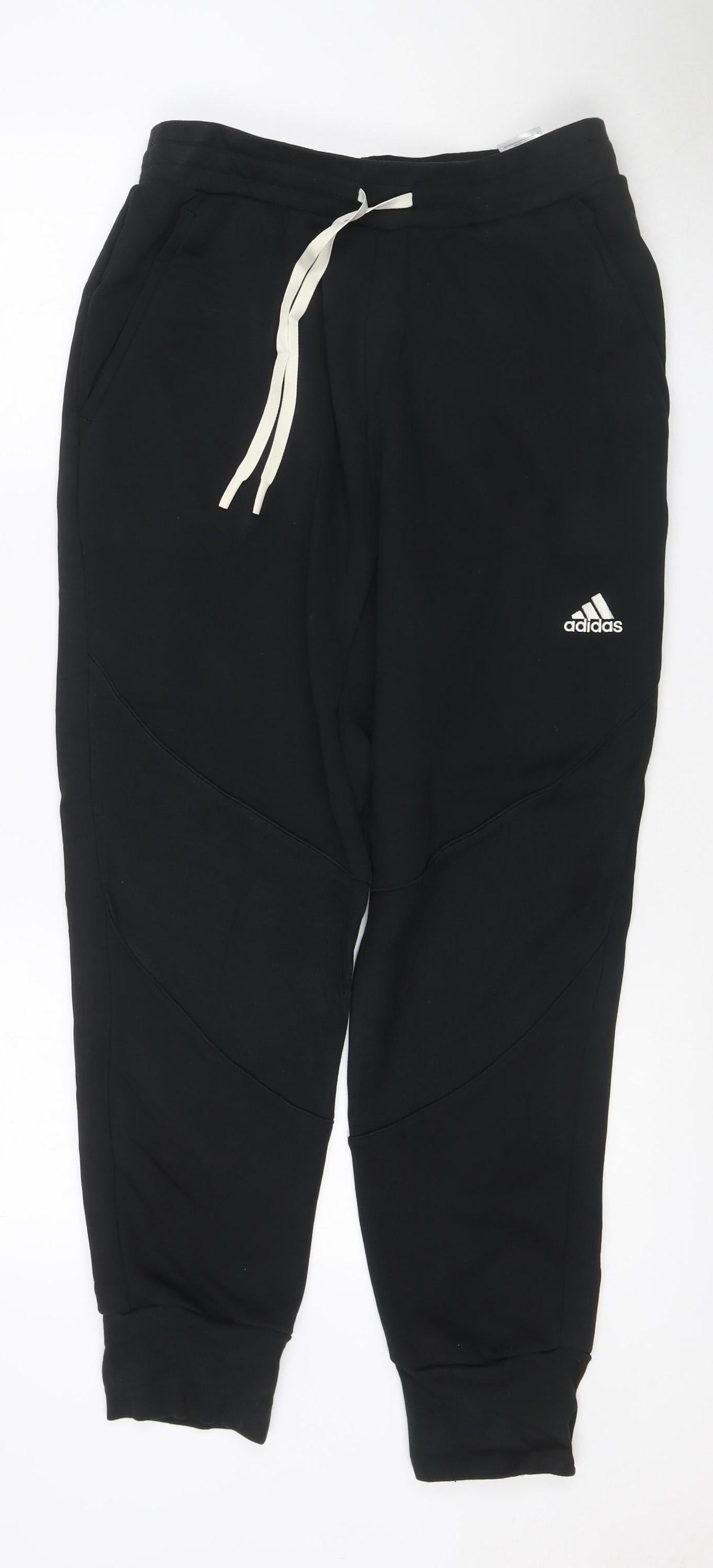 adidas Men Black M Jogger Trousers Drawstring Tapered Sports