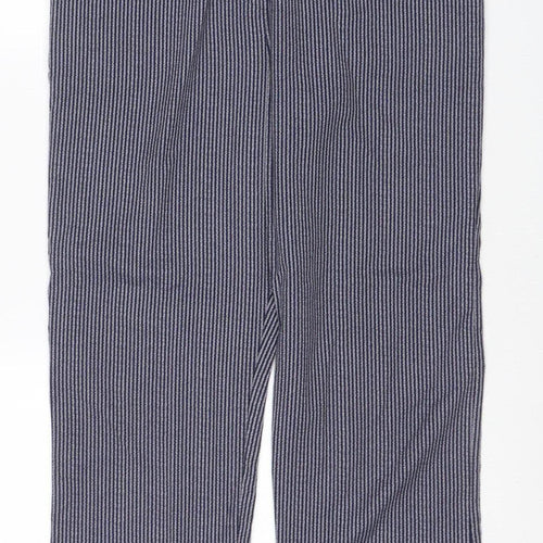 Country Collection Women’s Blue Stripe Trousers UK 16 30L Straight Leg