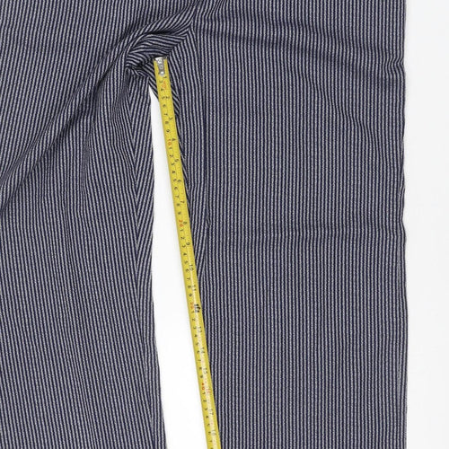 Country Collection Women’s Blue Stripe Trousers UK 16 30L Straight Leg