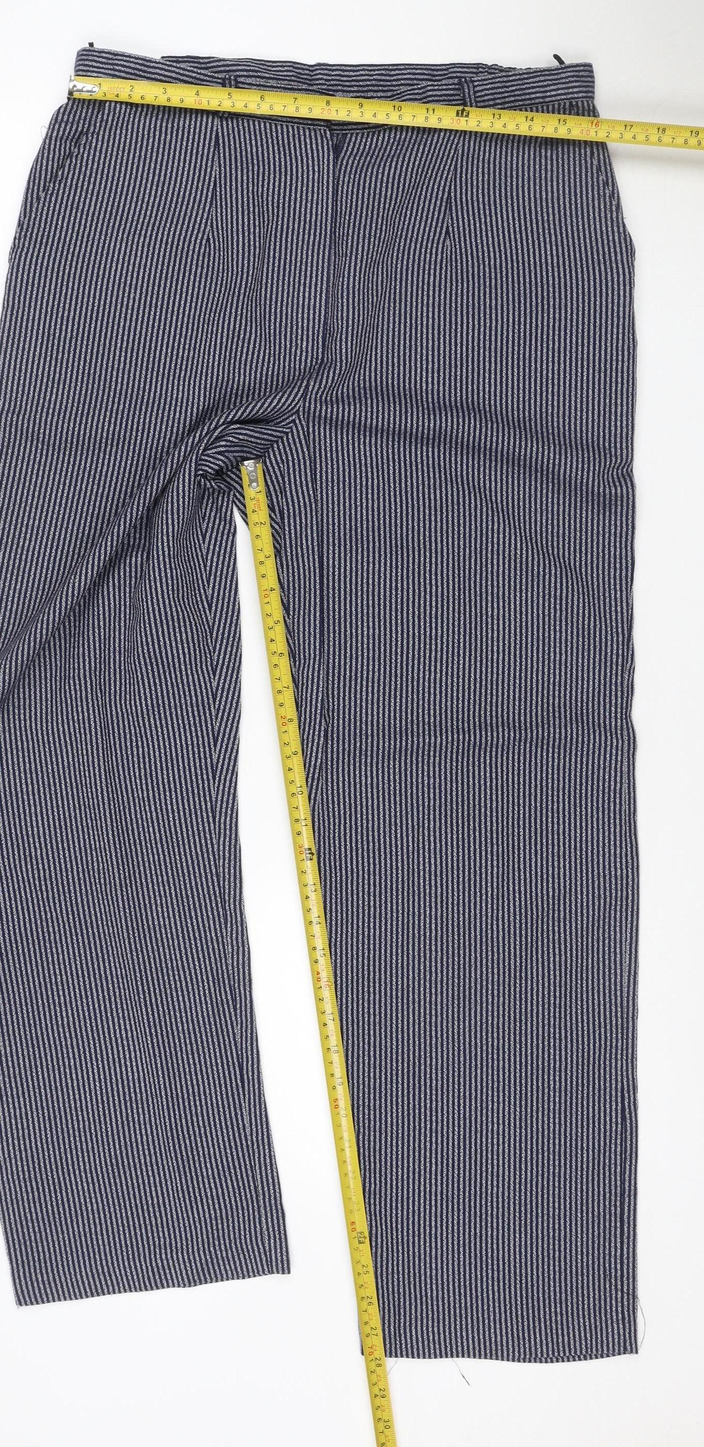 Country Collection Women’s Blue Stripe Trousers UK 16 30L Straight Leg