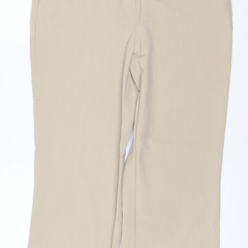 Maine New England Women Beige UK 14R Tailored Straight Trousers Belt