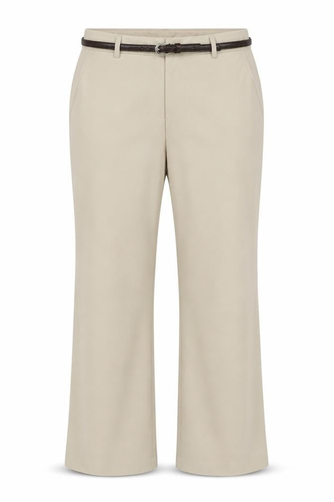 Maine New England Women Beige UK 14R Tailored Straight Trousers Belt