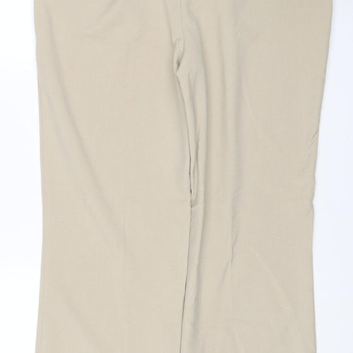 Maine New England Women Beige UK 14R Tailored Straight Trousers Belt