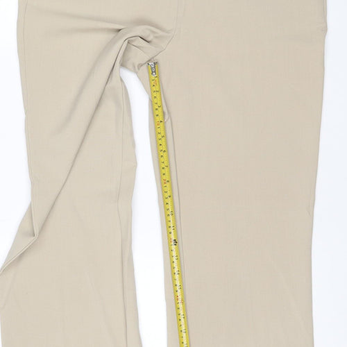 Maine New England Women Beige UK 14R Tailored Straight Trousers Belt
