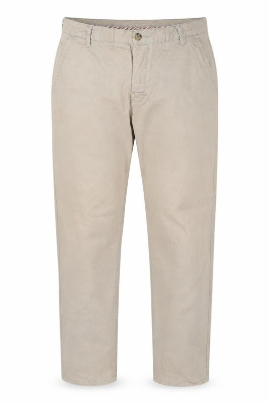 Front view of Kangol Men's Beige 40R Cotton Chino Straight Leg Trousers
