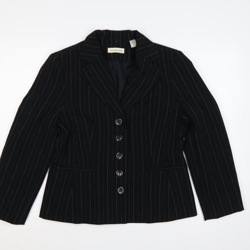 Amanda Smith Women’s Black Pinstripe Blazer Jacket UK 8 Lined