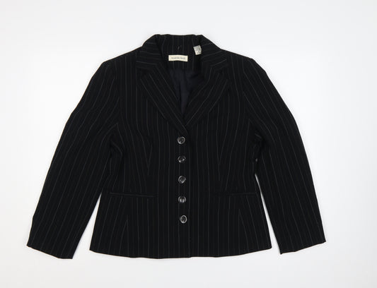Amanda Smith Women’s Black Pinstripe Blazer Jacket UK 8 Lined