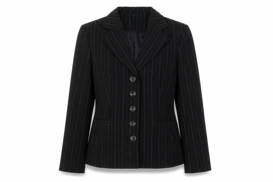 Amanda Smith Women’s Black Pinstripe Blazer Jacket UK 8 Lined