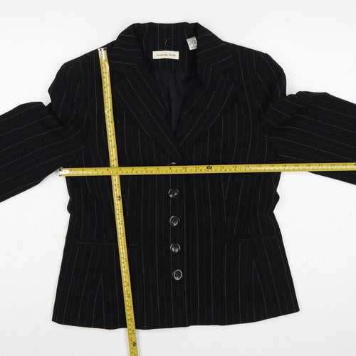 Amanda Smith Women’s Black Pinstripe Blazer Jacket UK 8 Lined
