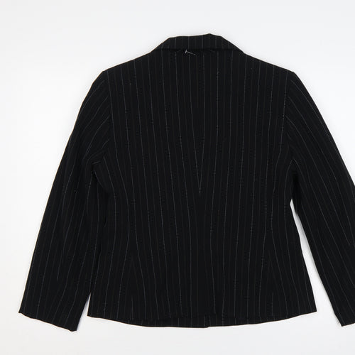 Amanda Smith Women’s Black Pinstripe Blazer Jacket UK 8 Lined
