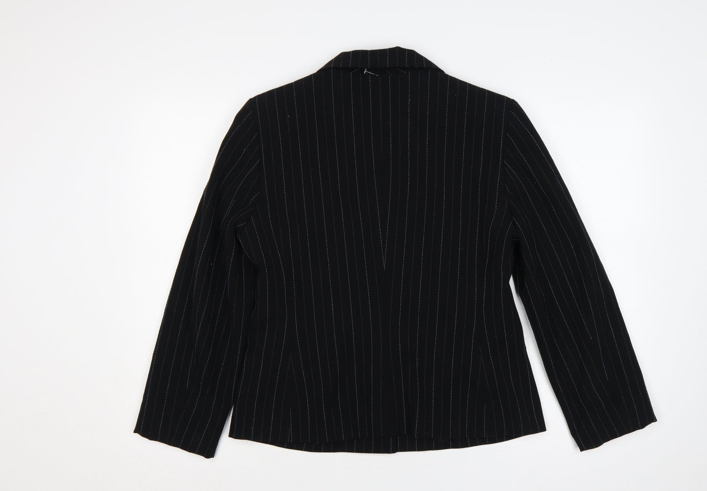 Amanda Smith Women’s Black Pinstripe Blazer Jacket UK 8 Lined