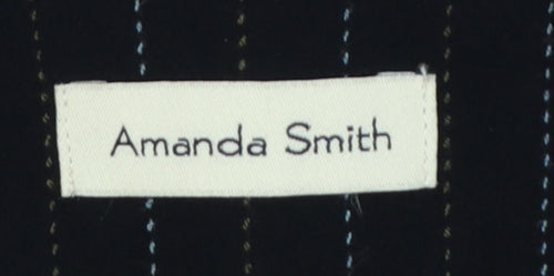 Amanda Smith Women’s Black Pinstripe Blazer Jacket UK 8 Lined