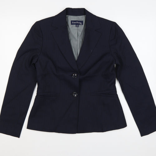 Evan-Picone Women Blue Pinstripe Blazer Size 4 Tailored Lined