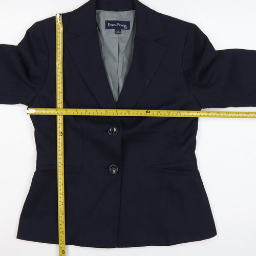 Evan-Picone Women Blue Pinstripe Blazer Size 4 Tailored Lined