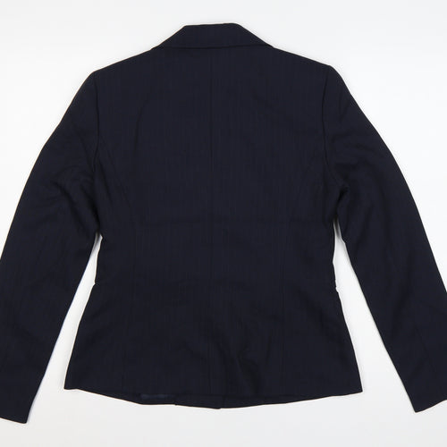 Evan-Picone Women Blue Pinstripe Blazer Size 4 Tailored Lined