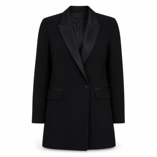 Primark Women’s Black UK 10 Tuxedo Blazer Shawl Lapel Formal Jacket