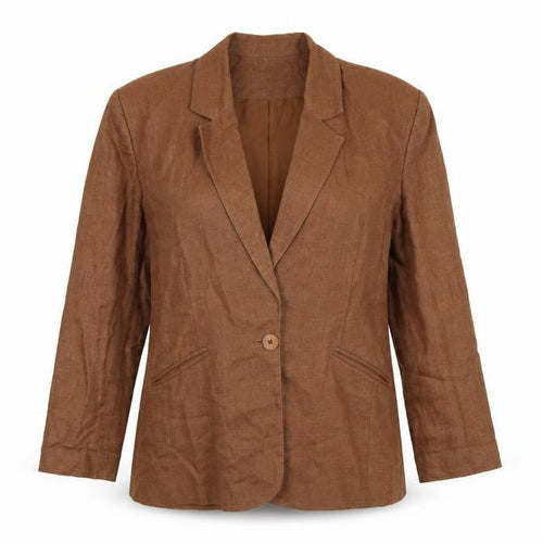 Braemar Women Brown Size 14 Lined One Button Notch Lapel Blazer