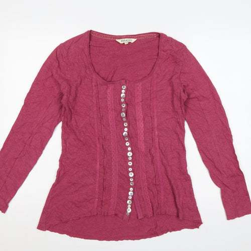 Braintree Women’s Pink UK 8 Hemp Cotton Tunic Button-Up Top