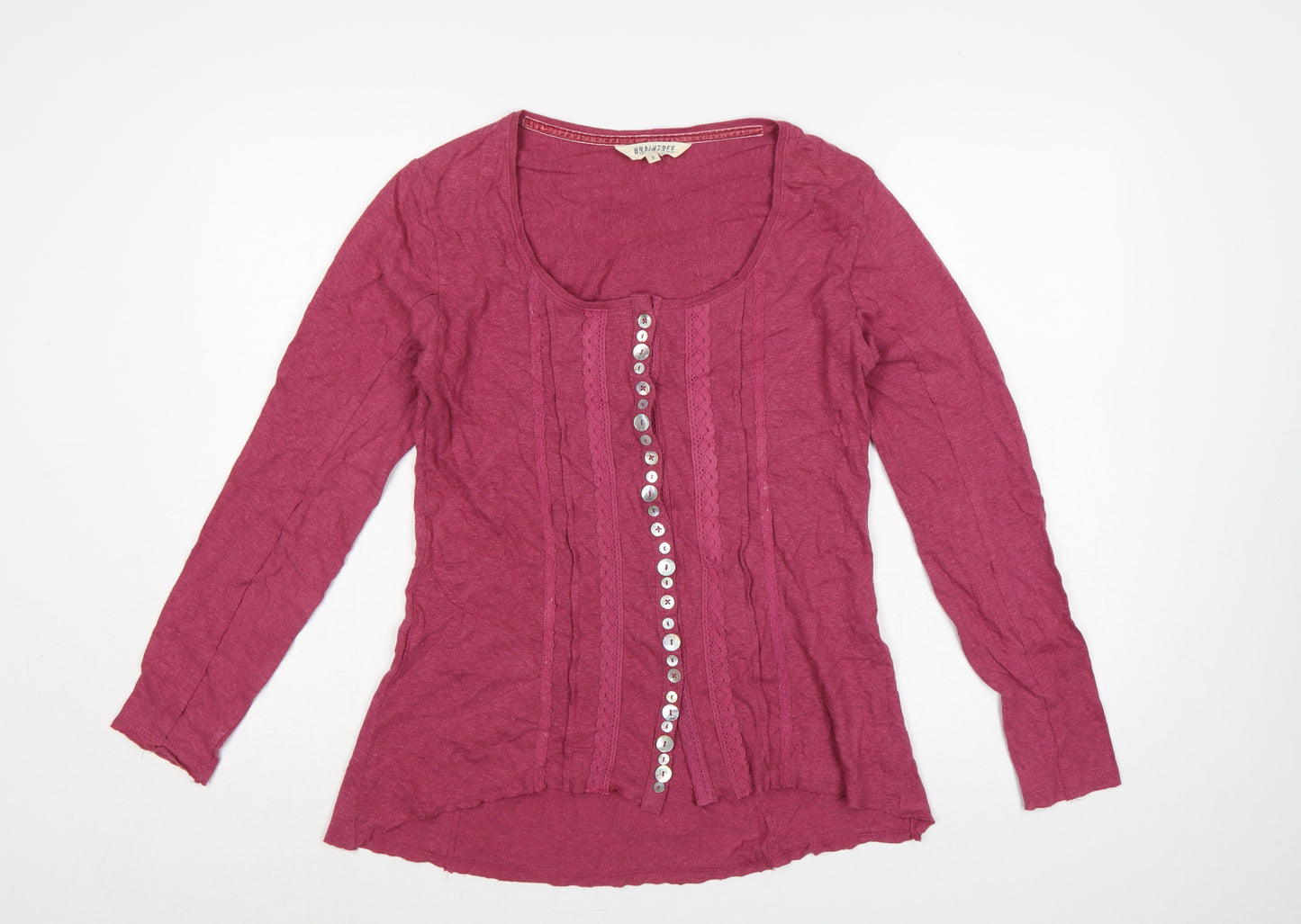 Braintree Women’s Pink UK 8 Hemp Cotton Tunic Button-Up Top