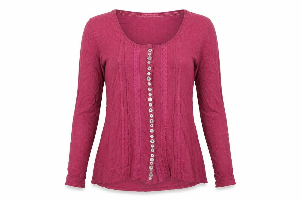 Braintree Women’s Pink UK 8 Hemp Cotton Tunic Button-Up Top