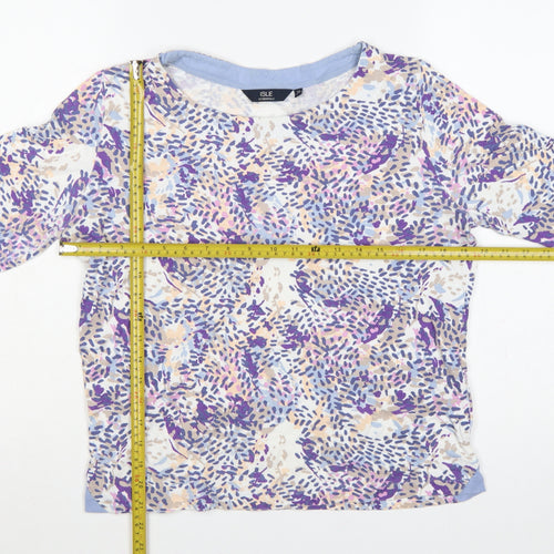 Isle Essentials Women Multicoloured Floral Cotton Jersey Top UK 14