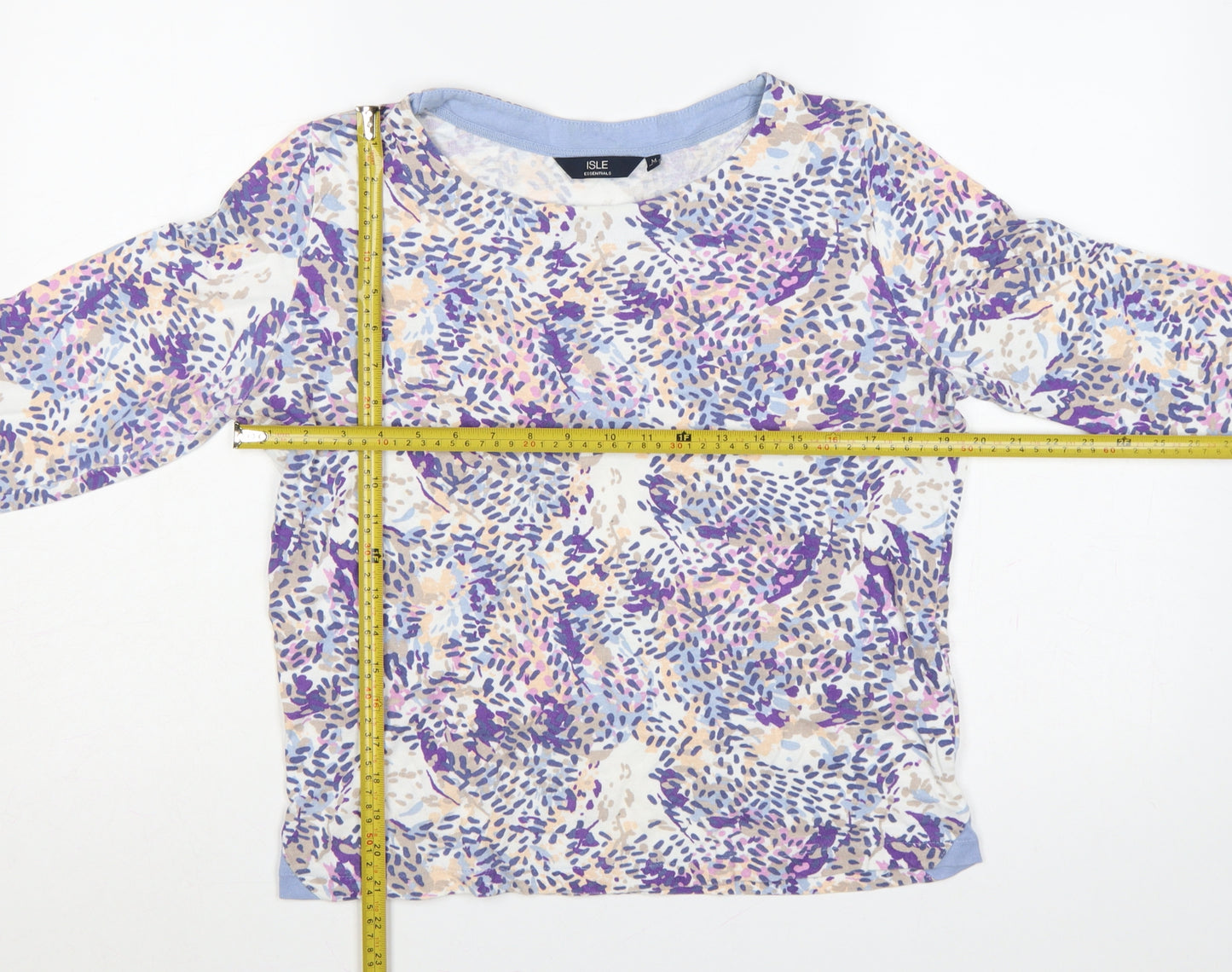 Isle Essentials Women Multicoloured Floral Cotton Jersey Top UK 14