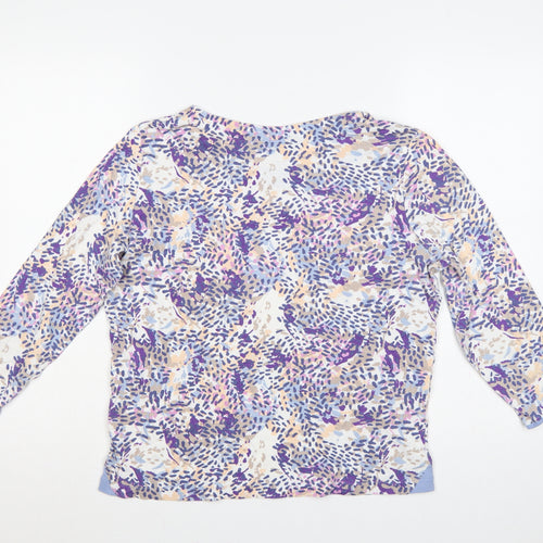 Isle Essentials Women Multicoloured Floral Cotton Jersey Top UK 14