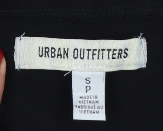 Urban Outfitters Women Black S Strapless Asymmetric Ruched Crop Top