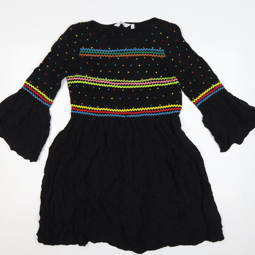 & Other Stories Women Black UK 8 Fit & Flare Bell Sleeve Dress