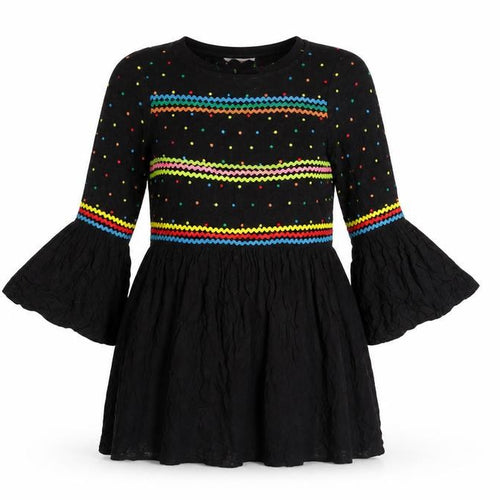 & Other Stories Women Black UK 8 Fit & Flare Bell Sleeve Dress