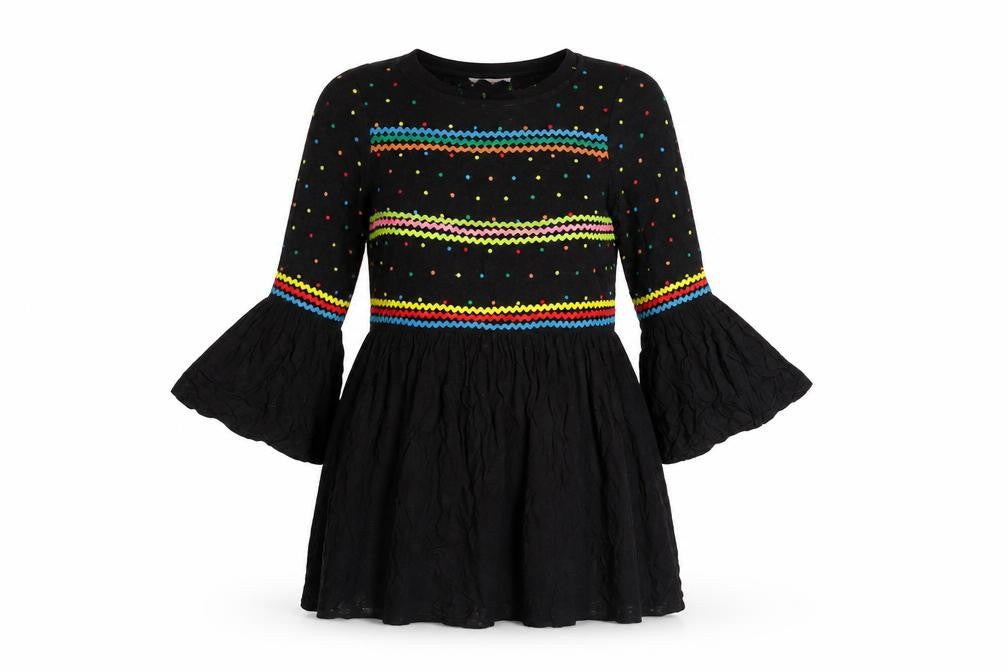 & Other Stories Women Black UK 8 Fit & Flare Bell Sleeve Dress