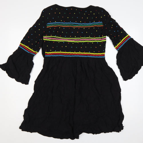 & Other Stories Women Black UK 8 Fit & Flare Bell Sleeve Dress