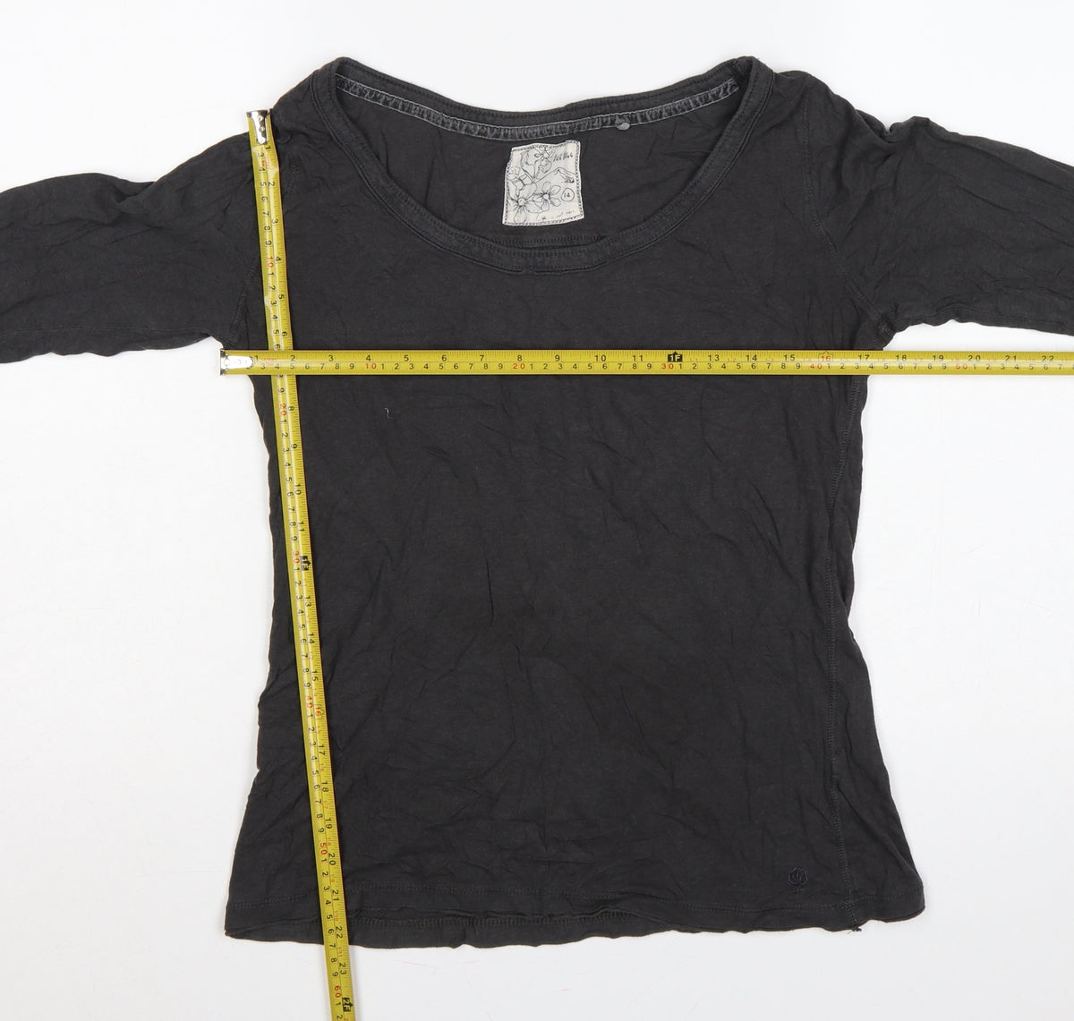 Fat Face Women’s Black Size 14 Basic Jersey Long Sleeve T-Shirt