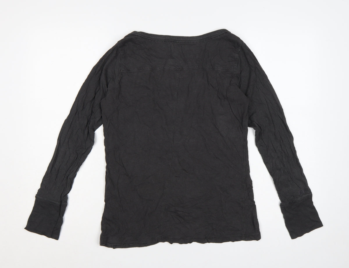 Fat Face Women’s Black Size 14 Basic Jersey Long Sleeve T-Shirt